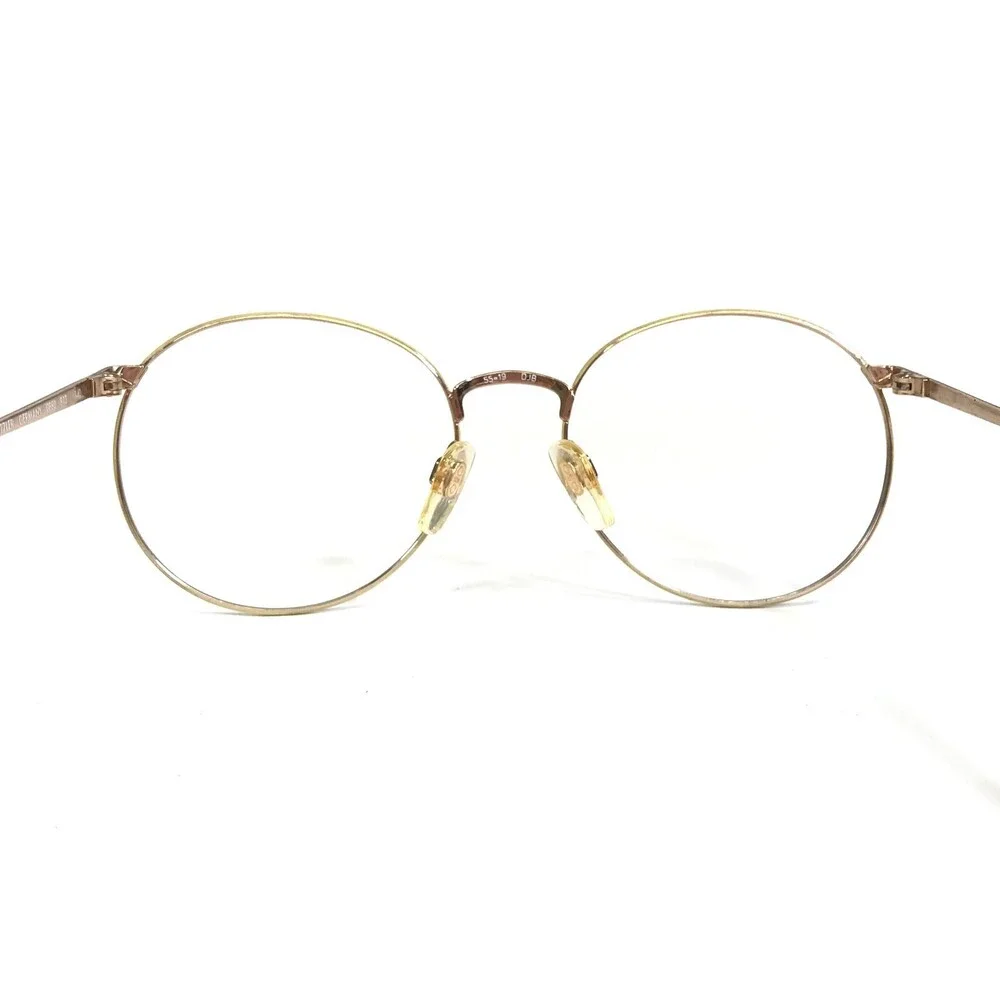 Metzler Eyeglasses Frames 088 0812 Light Blue Gold Round Full Rim 55-19-140